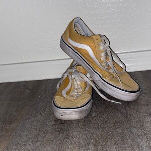 Yellow Sneakers with White Accents